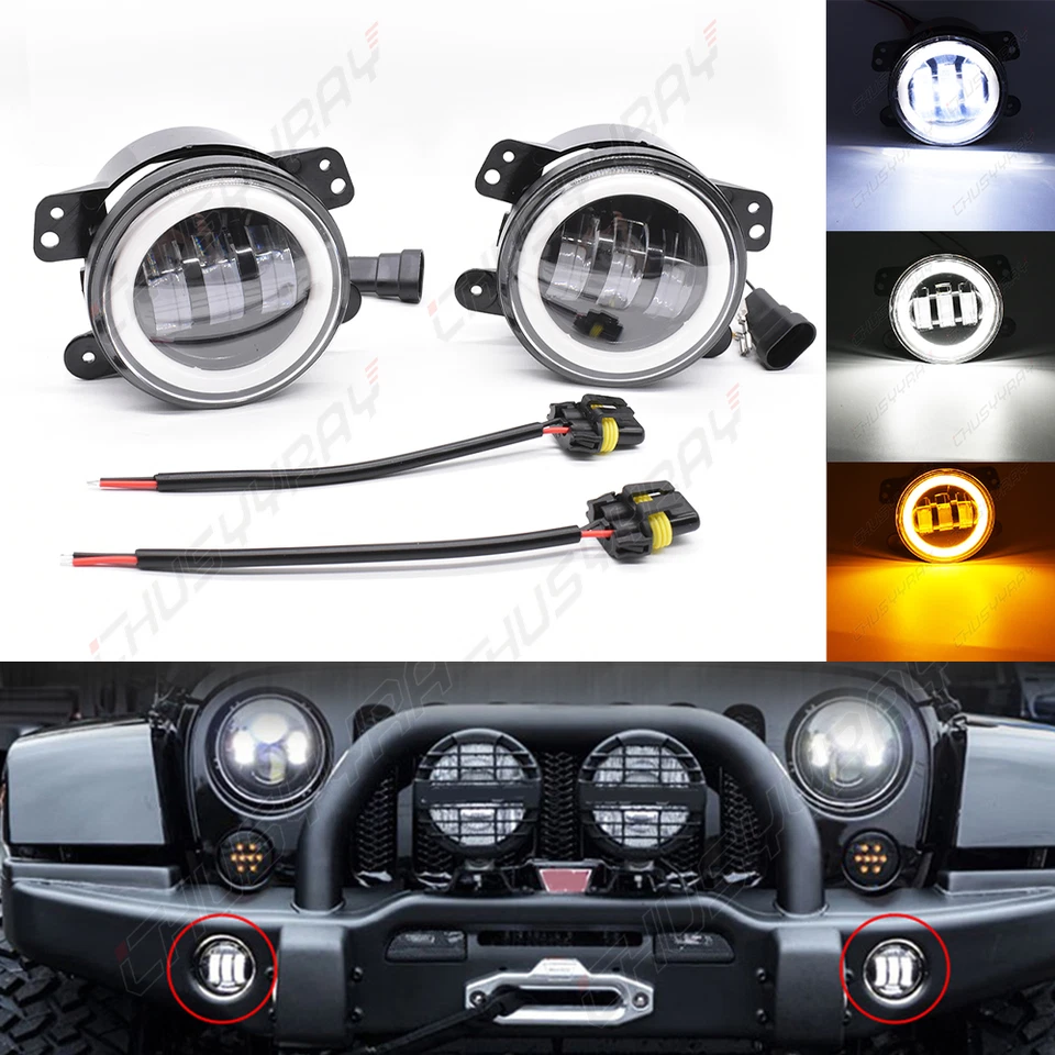 Kit de bombillas antiniebla redondas LED 4 pulgadas combo clase Century Freightliner Foto 2 de 4