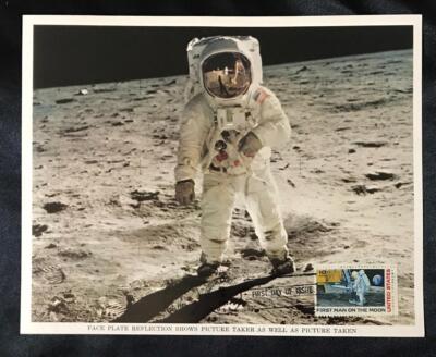 NASA Apollo 11 Face Plate Reflection Litho First Day of Issue 1969