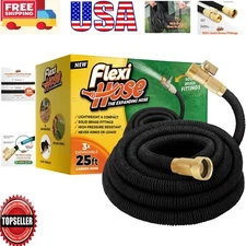 Durable Black 25ft Expandable Hose with Brass Connectors – Perfect for Gardening