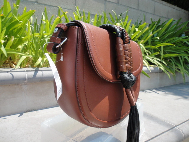 専用バッグ Altuzarra GHIANDA KNOT SADDLE BAG, Mahogany/Black Leather
