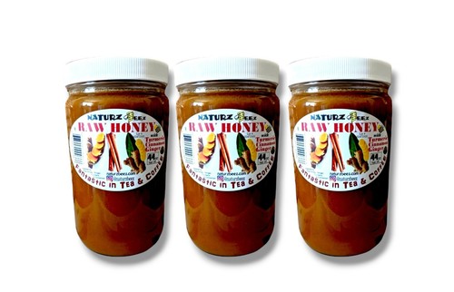 3 Jars RAW HONEY with GINGER, TURMERIC, & CINNAMON 44oz each Receive 3 Total - Picture 12 of 12
