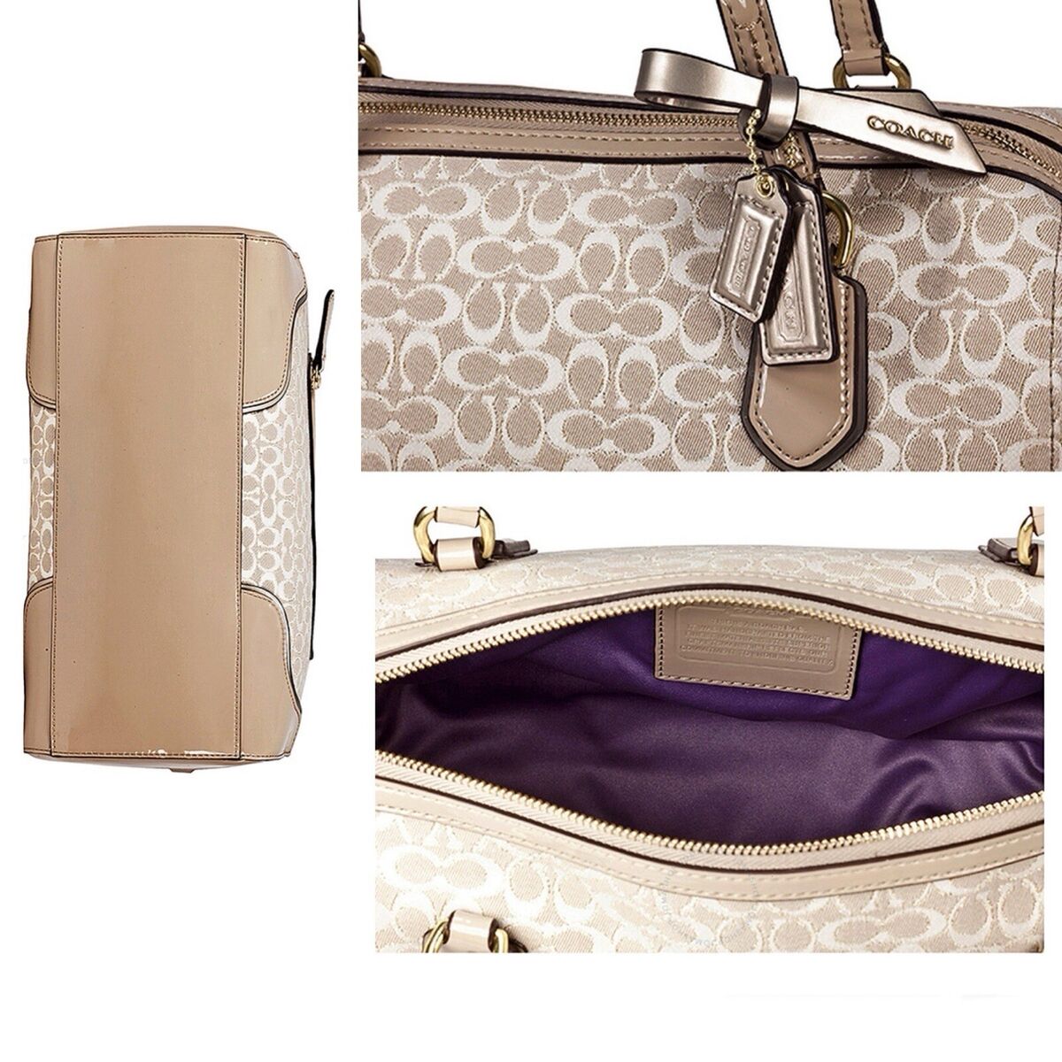 Coach Poppy East West Signature Sparkly Gold Satchel Bag Coach Poppy East West Signature Sparkly Gold Satchel Bag