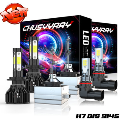 for 2004-2006 Jaguar Vanden Plas H7 D1S 9006 LED/HID Headlight +Fog Lights Bulbs