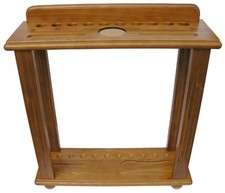 10 CUE FLOOR RACK for POOL TABLE/BILLIARD CUE STICKS in OAK BERNER BILLIARDS NEW