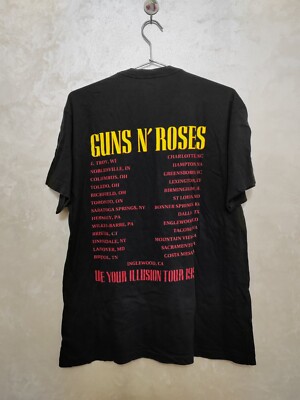 guns n roses use your illusion 1991 tour single stit shirt vintage