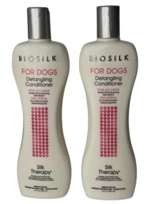 BioSilk for Dogs Silk Therapy Detangling Conditioner for Matted/Tangled 2/12 oz