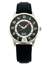 D&G Dolce & Gabbana Men's DW0622 Aspen Analog Black Leather Strap Watch