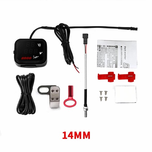 KOSO Motorcycle USB cylinder head temp Gauge Voltmeter USB Charger Waterproof - Picture 8 of 12