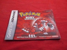 Pokemon Ruby Nintendo Game Boy Advance Instruction Manual Booklet ONLY