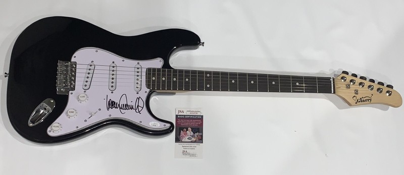 JOHN CORABI SIGNED BLACK ELECTRIC GUITAR MOTLEY CRUE JSA COA