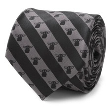 Star Wars The Child Charcoal Stripe Men's Neck Tie