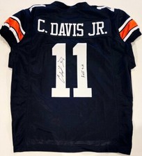 Chris Davis Signed Auto Auburn Tigers Navy Football Jersey w/Kick Six - Proof