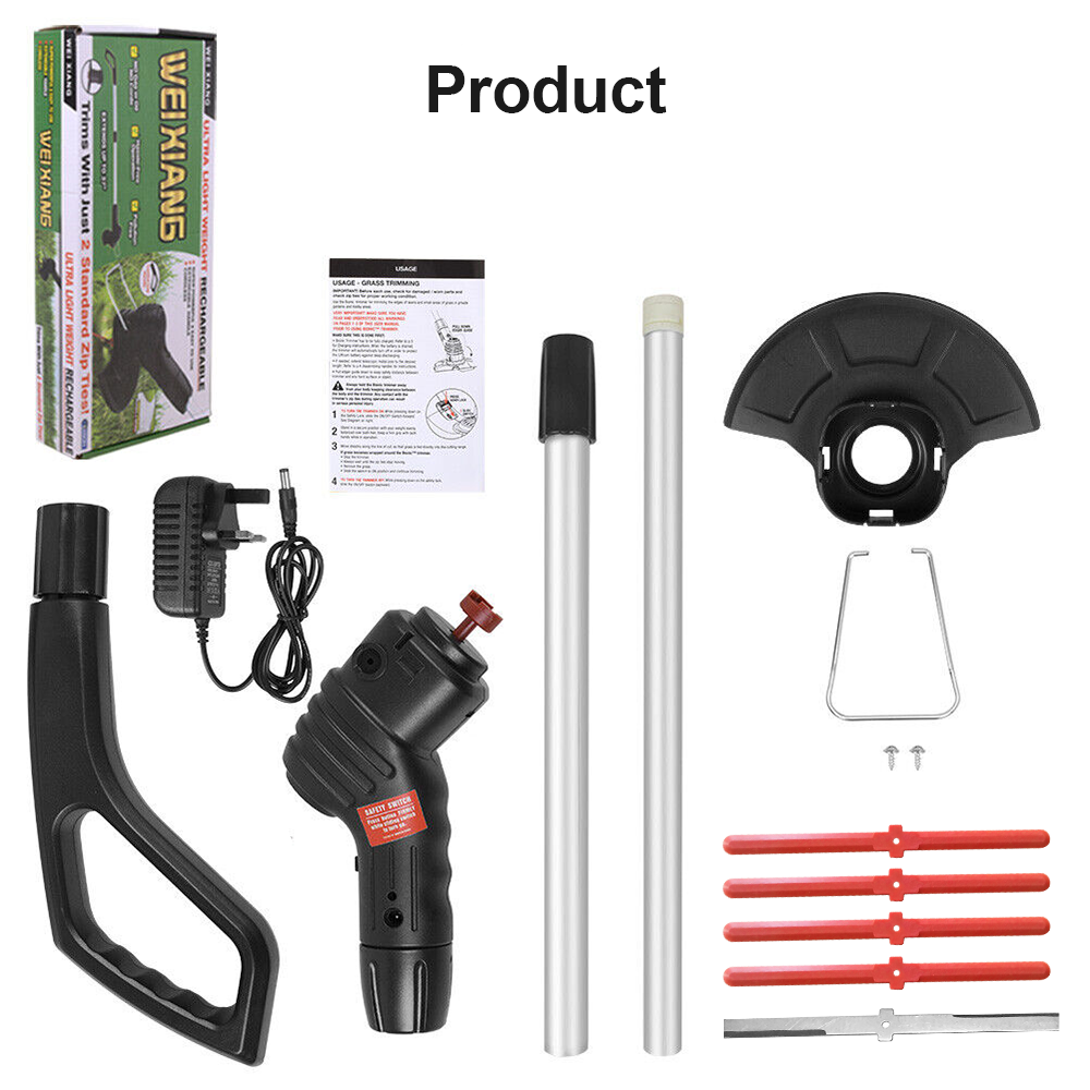 Garden Battery Cordless Strimmer Electric Grass Lawn Edger Cutter