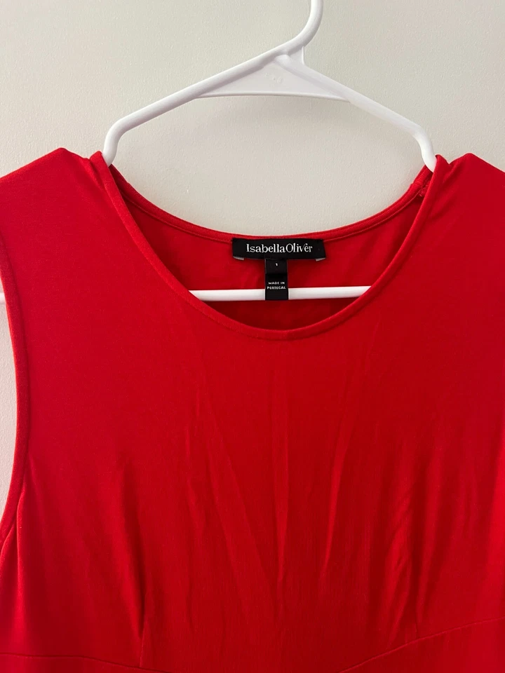 COMFY! Isabella Oliver Maternity Dress Size 1 Red/Orange Sleeveless Summer Dress - Image 3 of 3