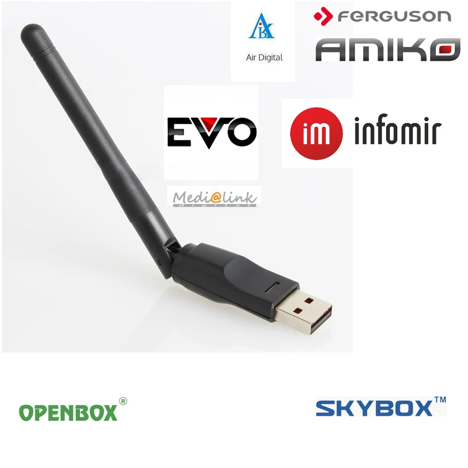 USB WiFi DONGLE AMIKO FERGUSON EDISION BWARE ZGEMMA CLOUD IBOX RT5370 150Mbps