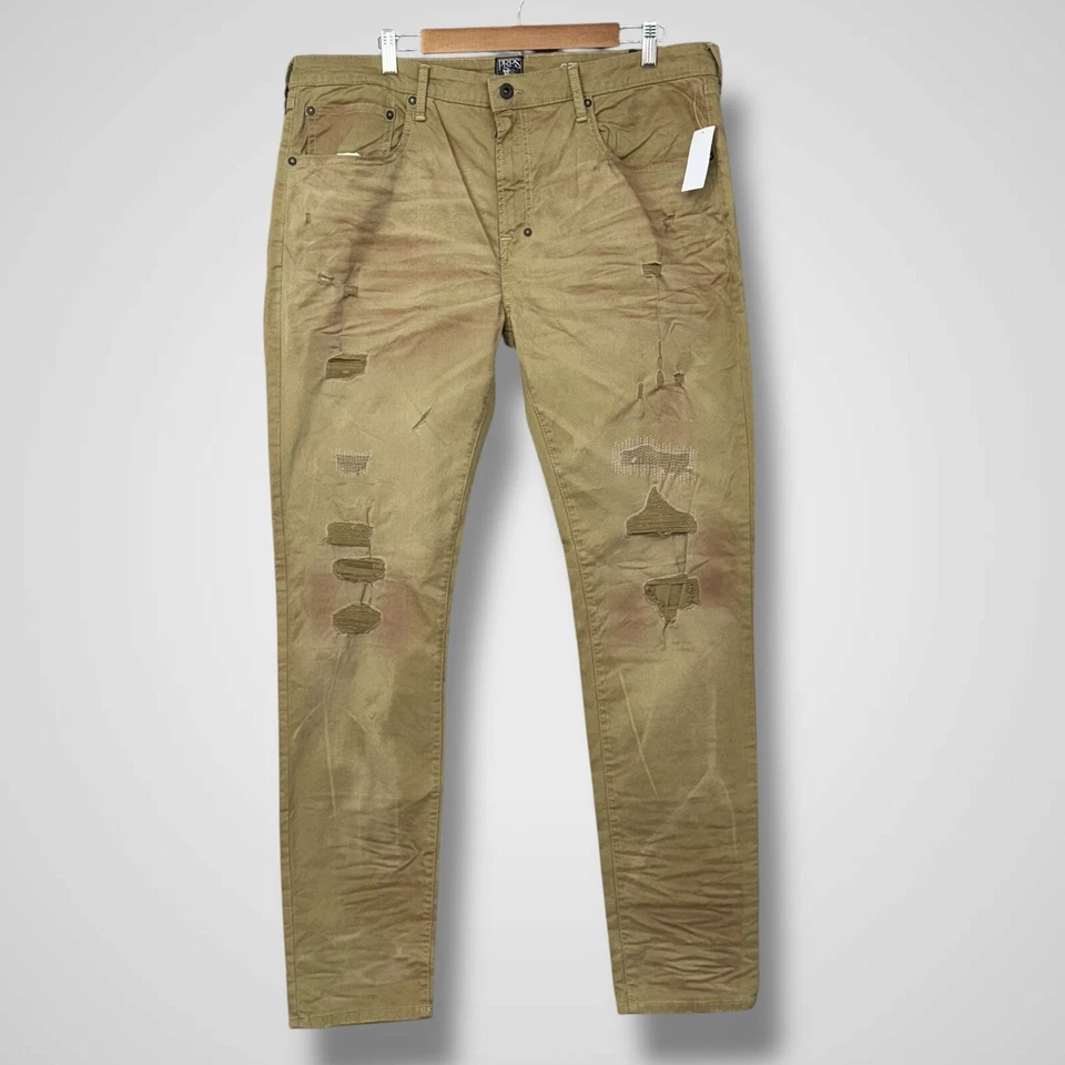 PRPS Windsor Cónico Delgado Verde Envejecido Golpeado Reparado Pintado 38x34 Foto 2 de 4