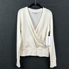 NWT Athleta Recharge Sweatshirt Womens Small Cream Chandail Molleton 153 