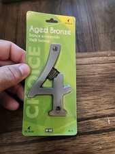 Large 4" Aged Bronze Metal Flush House Address Number