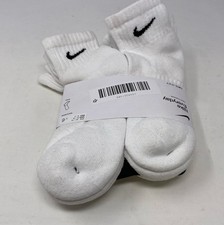Nike Everyday Cushioned Quarter Ankle Socks White Size 5y-7y 6 Pack