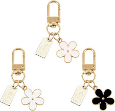 , Enamel Cute Daisy Keychains Flower Bag Keychain Charms for Handbags