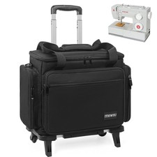 ITHWIU Sewing Machine Case with Wheels, Universal Rolling Trolley Tote with