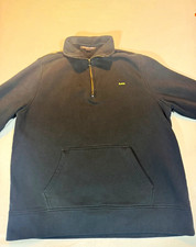Michael Kors Black 1/4 Zip Mock Neck Logo Pullover Sweatshirt Men XL