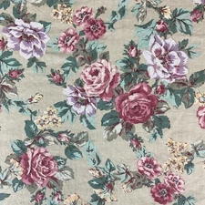 Vintage Marcus Brothers garden floral cotton fabric 103” L x 45” W