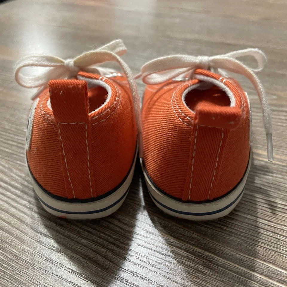 Tenis Infantiles Brillantes Calabaza Halloween Naranja Estilo Converse, Talla 12 Foto 4 de 4