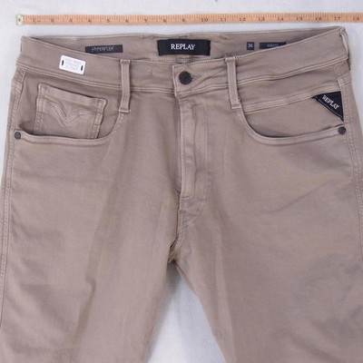 Mens Replay M914 ANBASS Stretch Slim Tapered Grey Jeans W36 L30