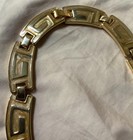 VTG 1980s Greek Key Choker Necklace Gold Tone 16” Chain LINK  Collar Estate MINT — photo 8