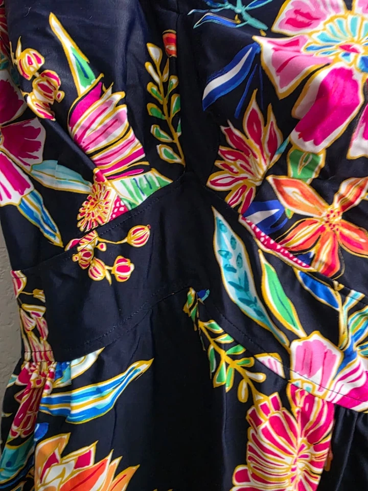 Maxine Of Hollywood Women's Mystic Garden Empire Swim Dress One Piece Size 12 - Image 4 of 4