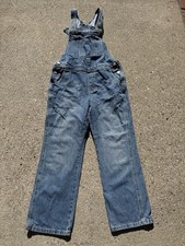 Old Navy Overalls Girl Youth Large 10-12 Blue Denim Adjustable Straps Pockets