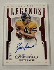 Panini Flawless Collegiate Campus Legends Brett Favre /15 Auto Southern Miss