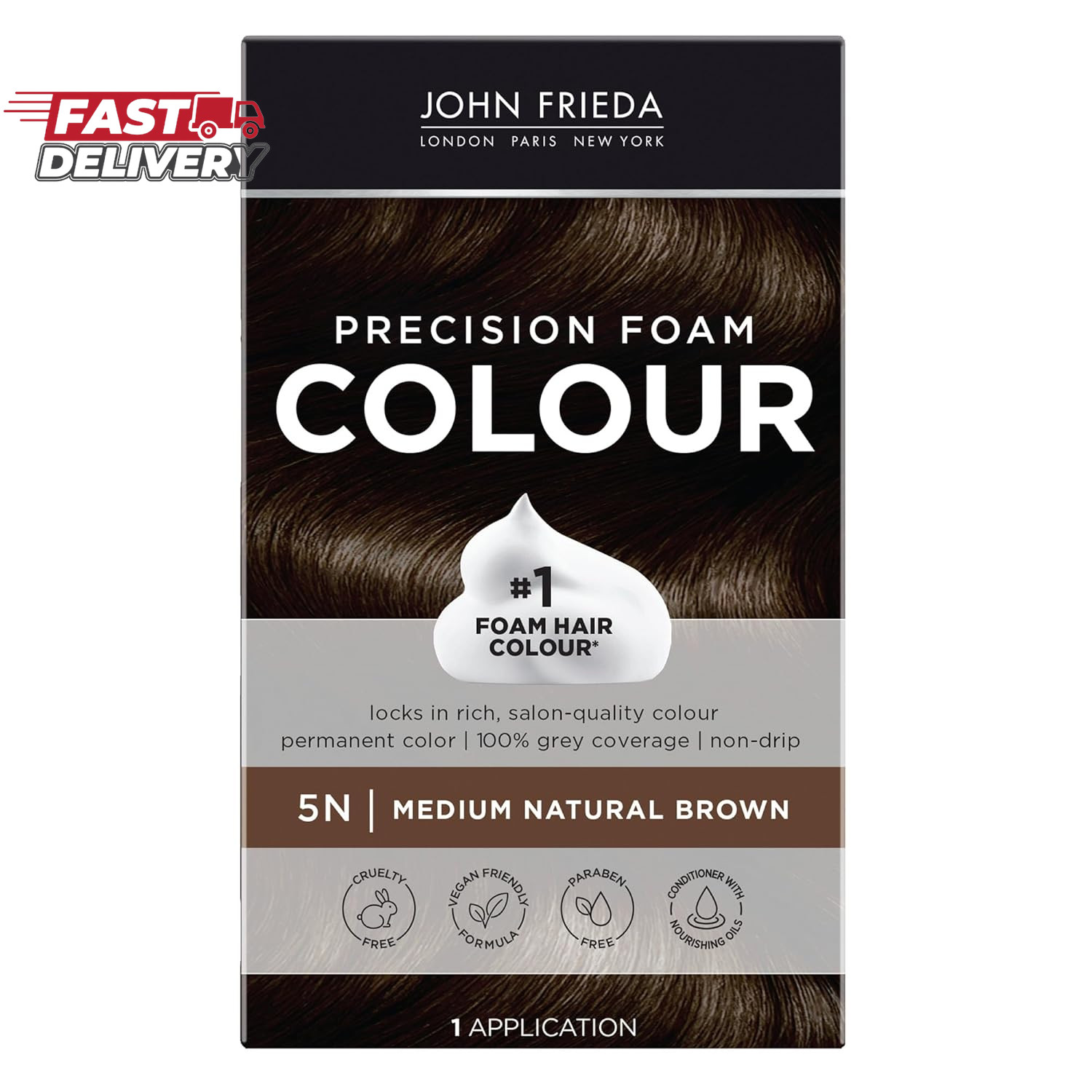 John Frieda Precision Foam Colour, Medium Natural Brown 5N, 