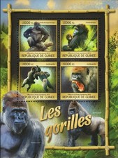 Gorillas Stamp Gorilla Gorilla Wild Animal Souvenir Sheet MNH 11891-11894