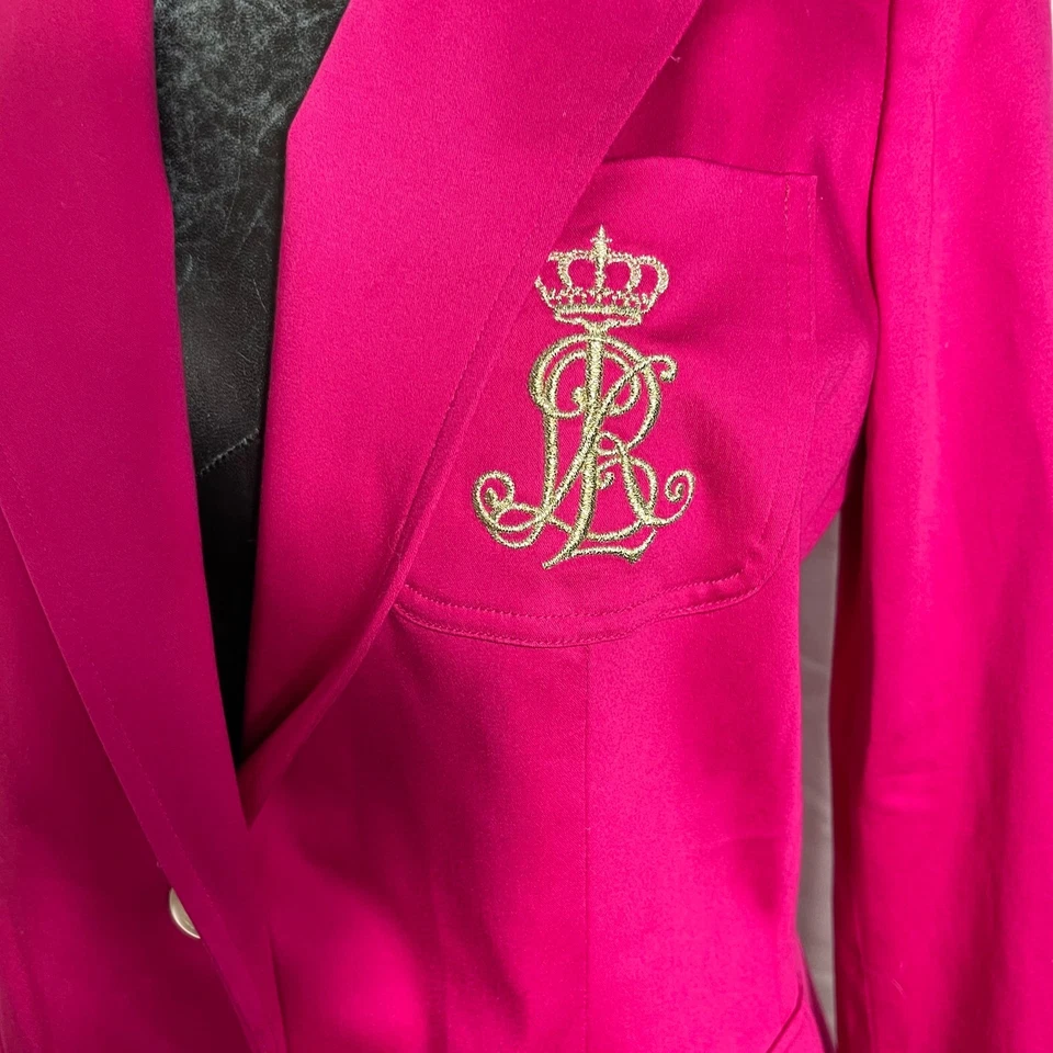 Ralph Lauren Talla 12 Rosa Oro Corona Cresta Chaqueta/Blazer Bolsillos Algodón Nuevo sin Etiquetas Foto 2 de 4