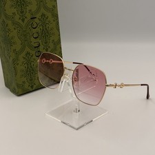 Gucci GG0882SA 004 Oversized Gold Pink Gradient Lens Women's Ships Today