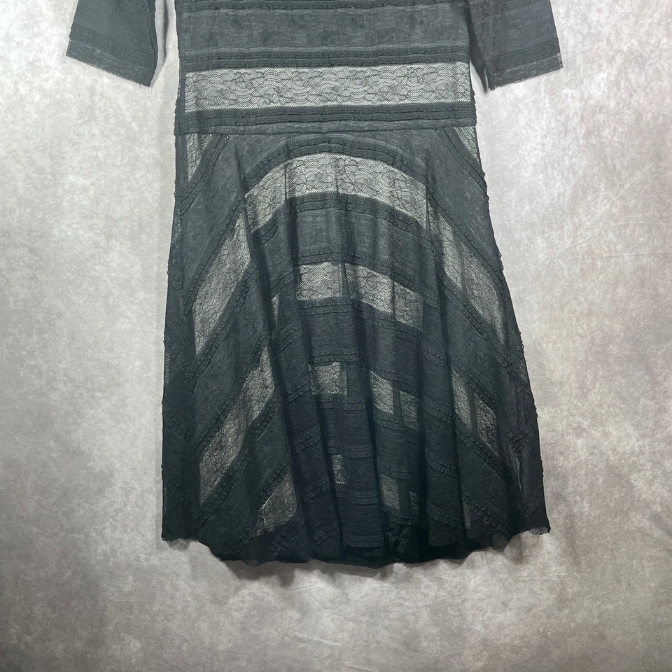 Платье женское Sangria 16 черное кружевное облегающее и расклешенное миди рукав 3/4 с подкладкой карьерное - Изображение 4 из 4