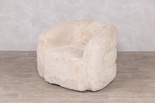 FAUX FUR FULLY UPSHOLSTERED SWIVEL ACCENT CHAIR COSY FLUFFY CHAIR
