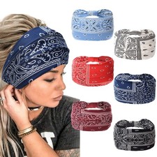 Yeshan Wide Bandana 6 Count Pack of 1 , No10 new paisley colors 6 pcs