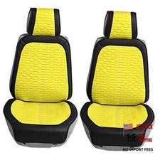 Front Set Automotive Seat Cushions for Low Back Car Seats, Universal Yellow