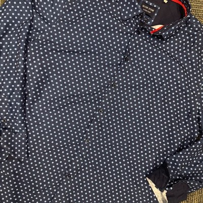 Silver Stone Collection Men's XXXL Modern Fit Blue Pattern Dress Shirt