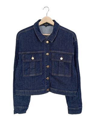 MORE & MORE Jeansjacke Damen Jacke Gr. DE 38 blau Casual-Look