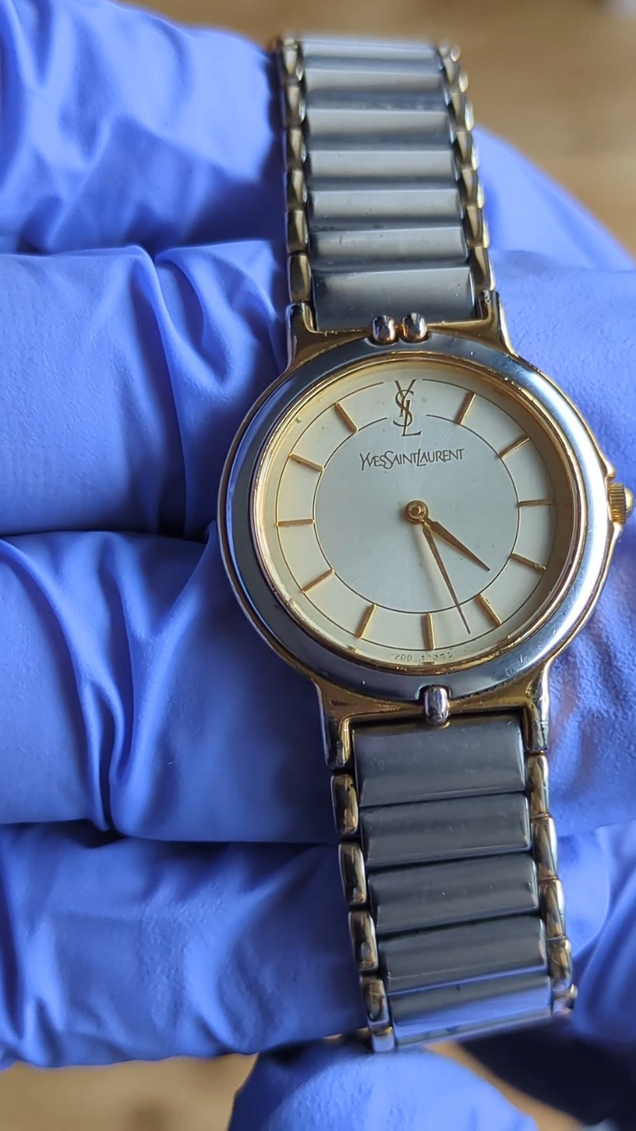 [QUASI NUOVO] Yves Saint Laurent 2200 228481 Orologio Donna Oro 24mm Quarzo GIAPPONE