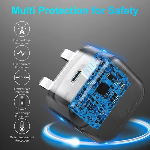 For iPhone 14 13 12 11 Pro XR XS Fast Charging 20W USB-C PD Plug Cable Charger - Picture 13 of 14