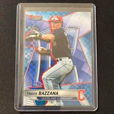 💎2025 BOWMAN'S BEST BASEBALL BLUE CHECKERBOARD REFRACTOR /150 TRAVIS BAZZANA