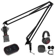 Focusrite Vocaster One Person Podcasting Audio Interface Headphones Mic Boom Arm