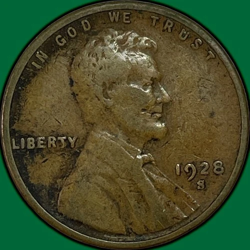 1928-S Lincoln Wheat Cent Very Fine VF Coin #35408