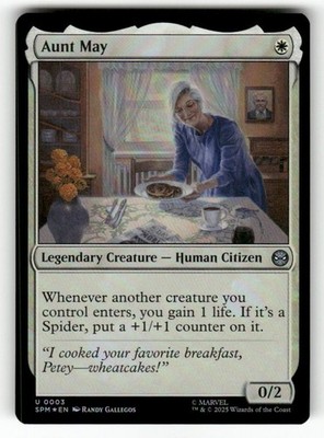 Aunt May 3 Uncommon Marvel's Spider-Man Magic: The Gathering Foil Near Mint