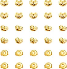 30Pcs Earring Backs for Studs, 18K Gold Butterfly Shape Ear Backings Replacement